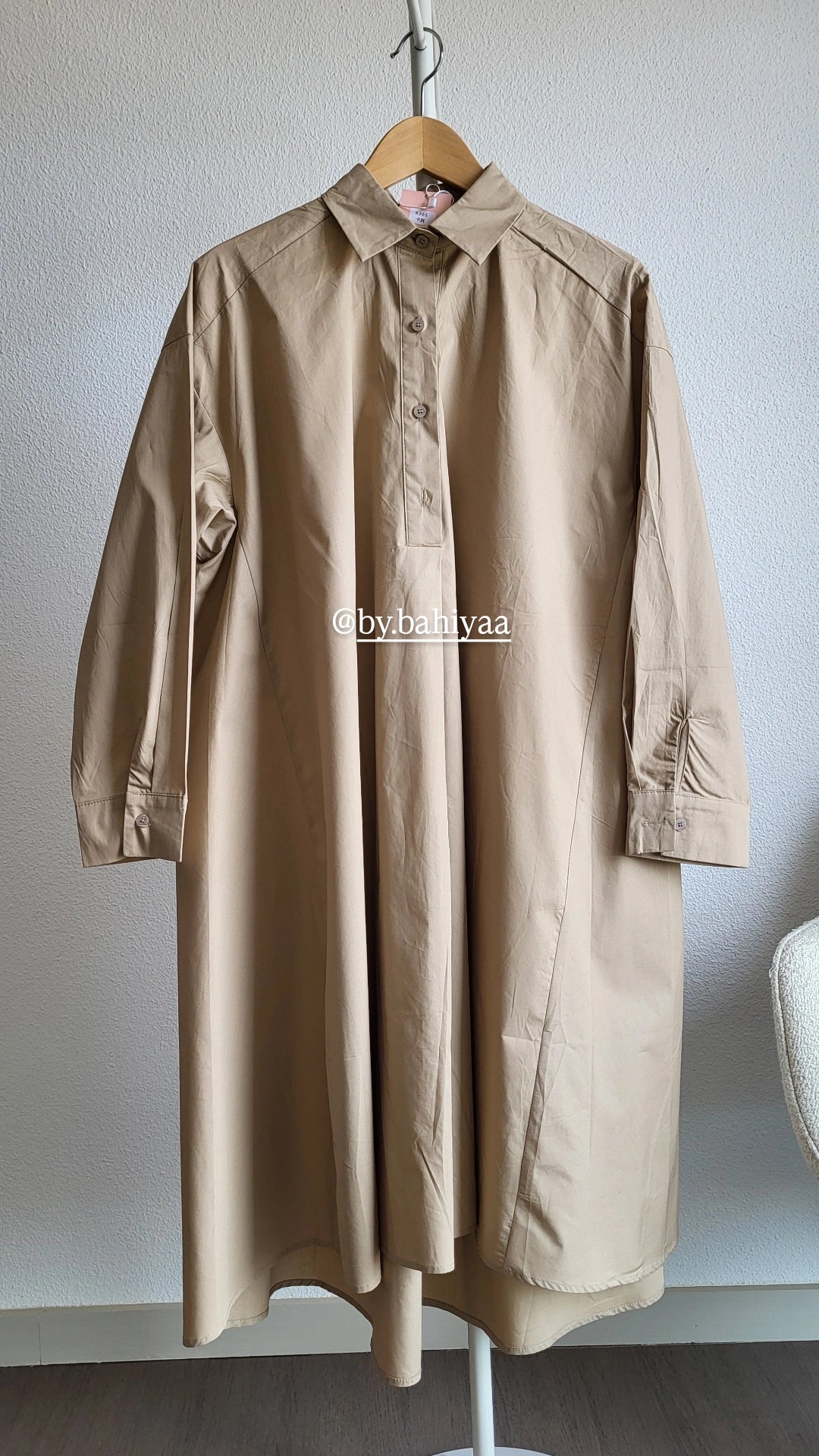 Chemise longue en coton – Taille unique, coupe oversize | By Bahiyaa