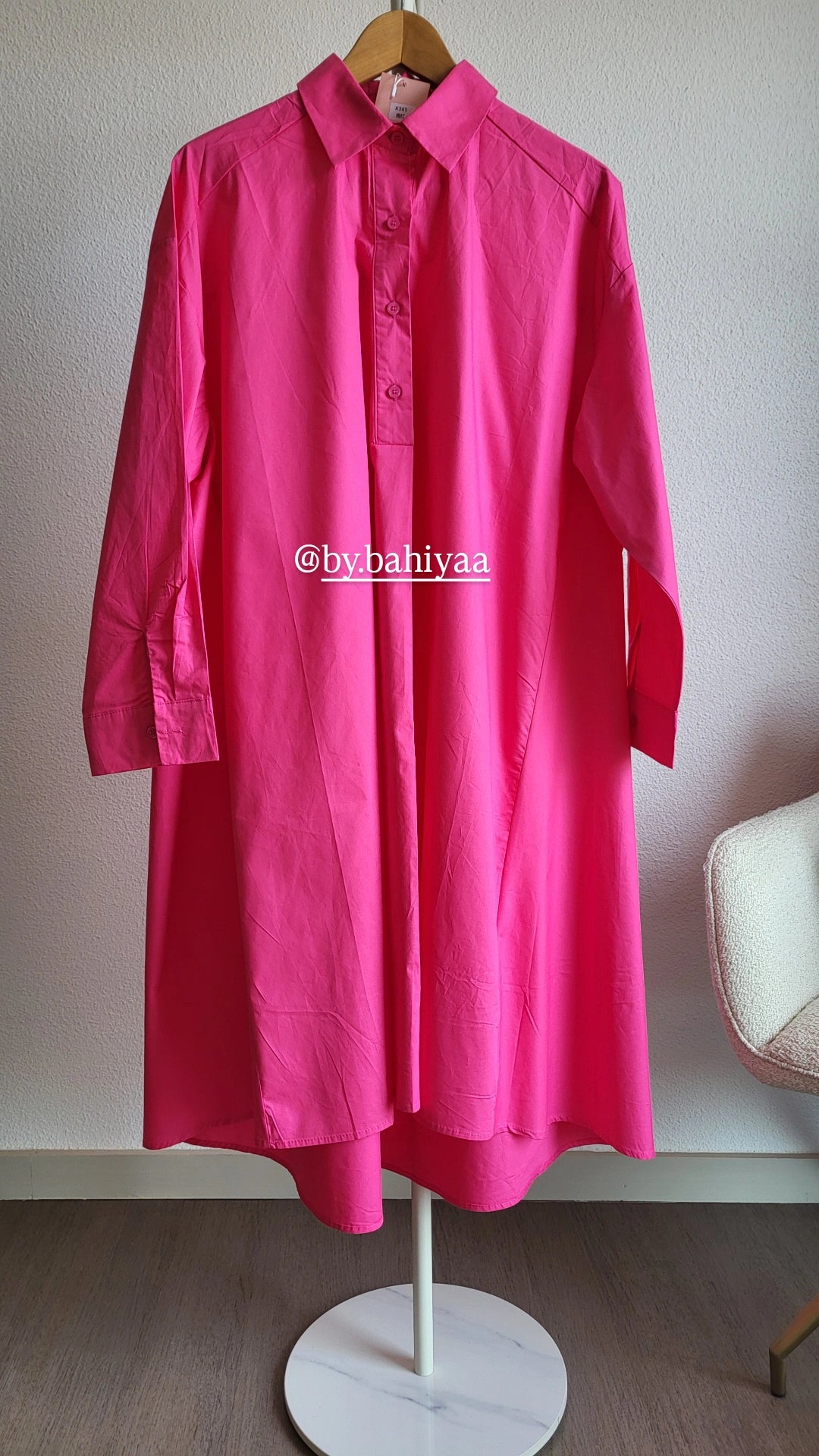 Chemise longue en coton – Taille unique, coupe oversize | By Bahiyaa