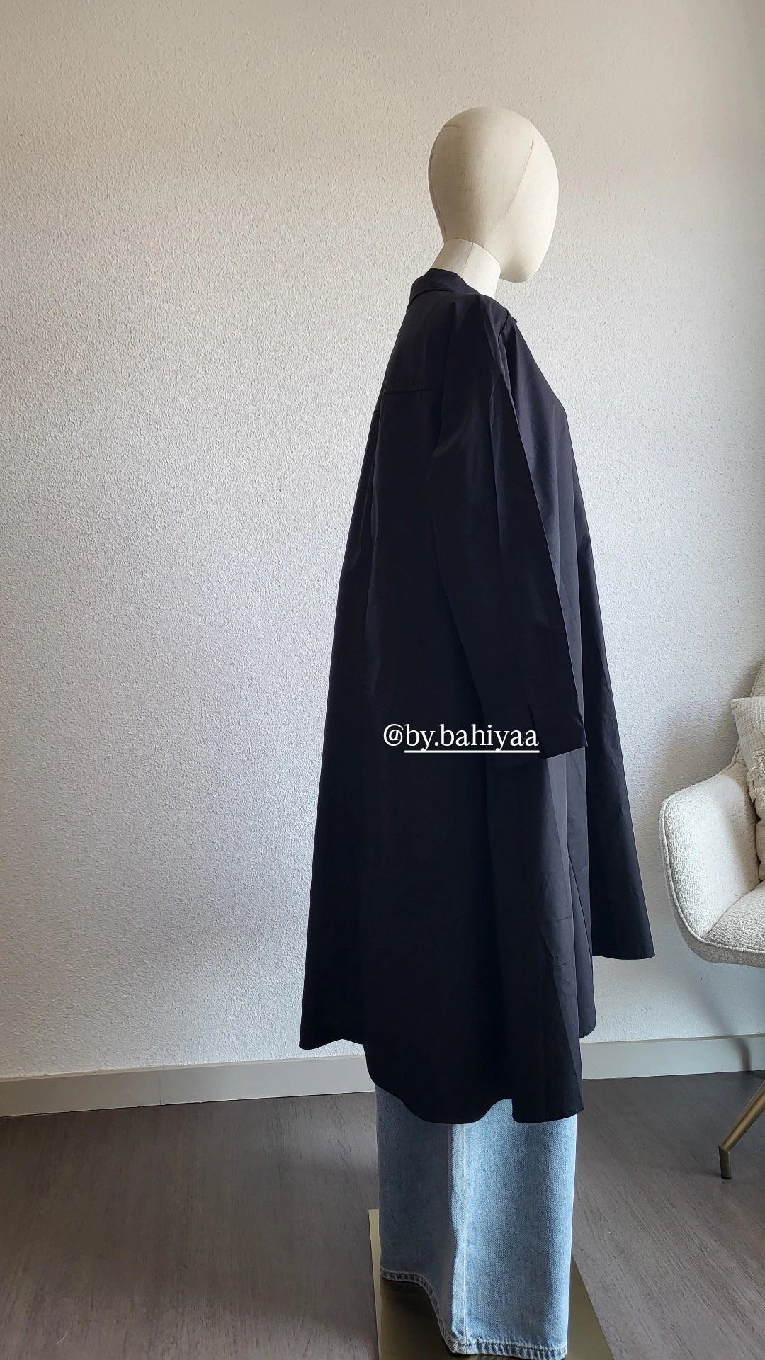 Chemise longue en coton – Taille unique, coupe oversize | By Bahiyaa