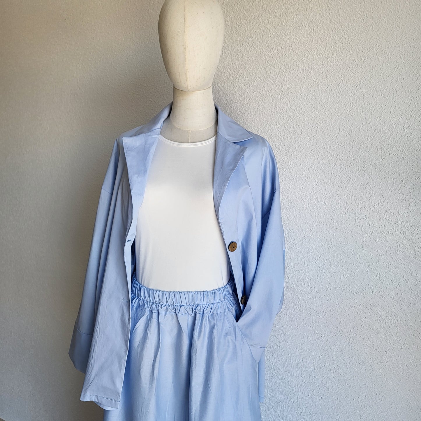 Jupe bleu et sa chemise