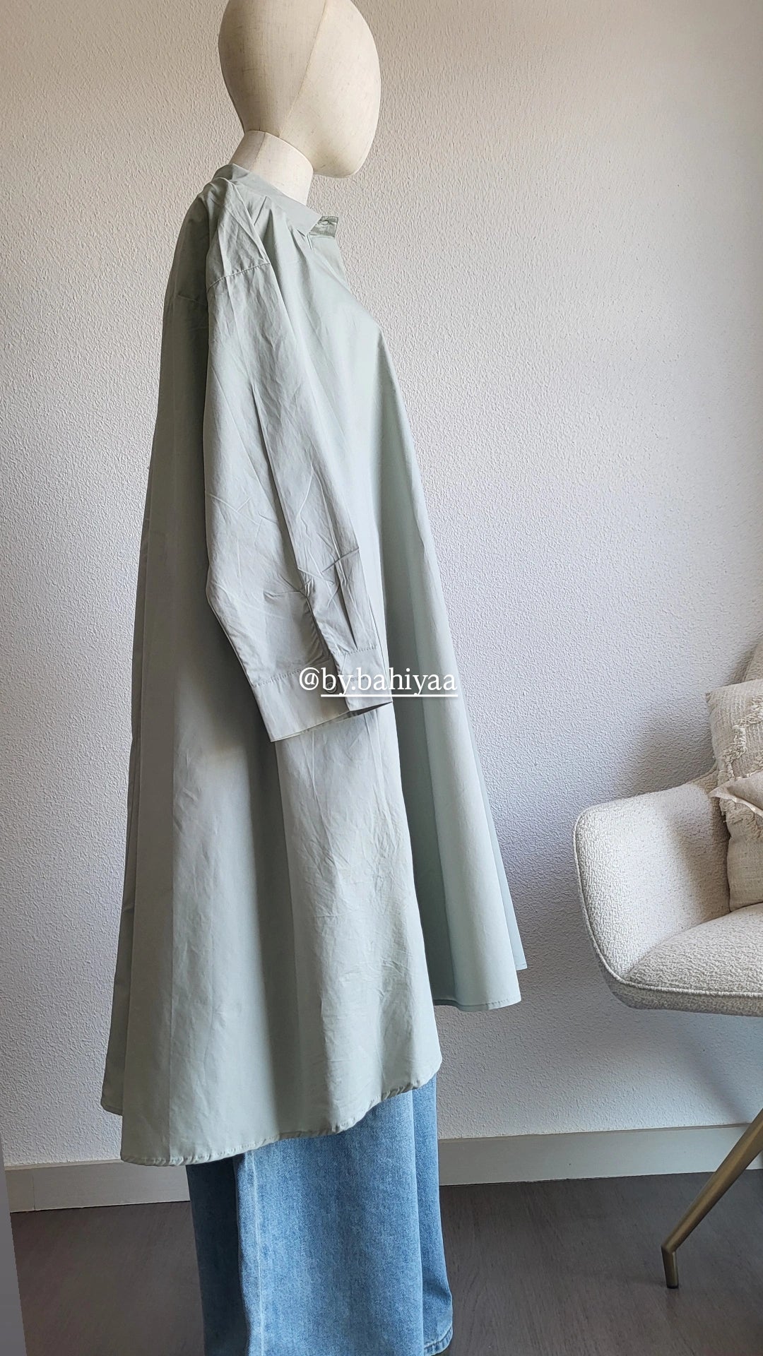 Chemise longue en coton – Taille unique, coupe oversize | By Bahiyaa
