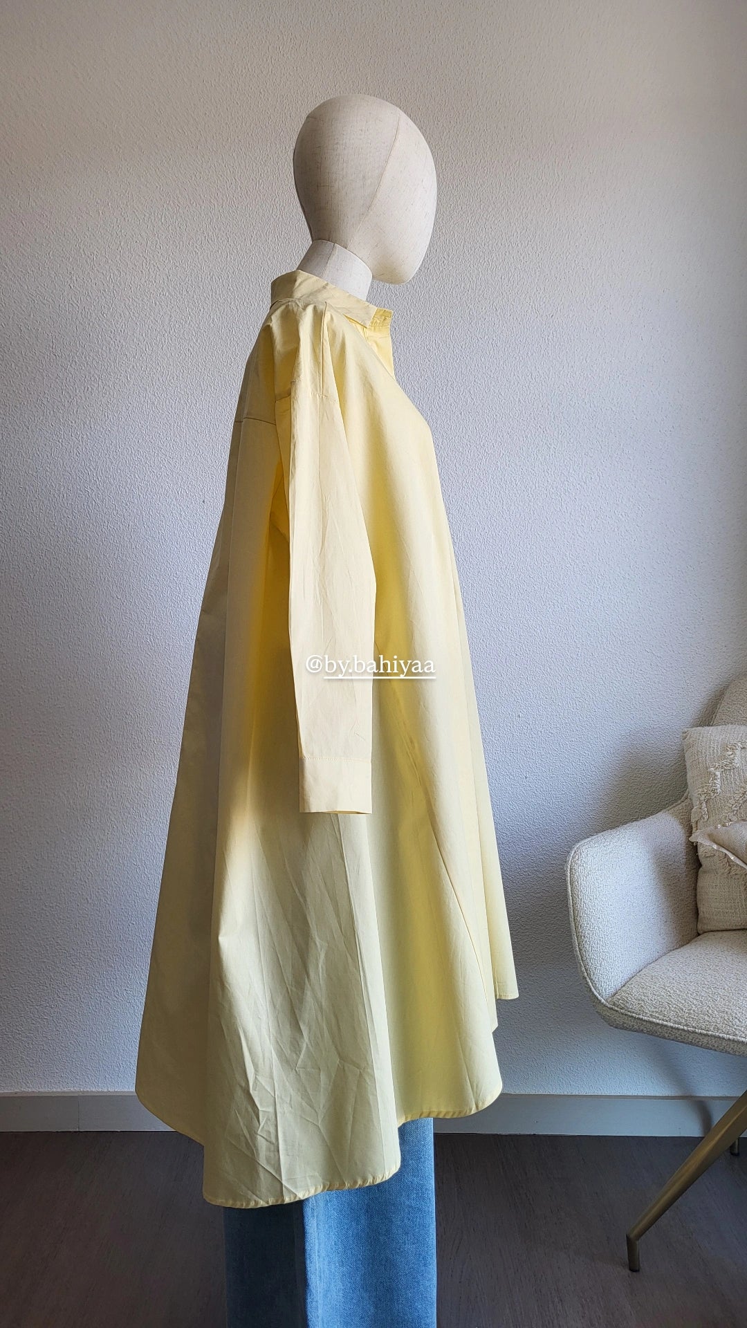 Chemise longue en coton – Taille unique, coupe oversize | By Bahiyaa