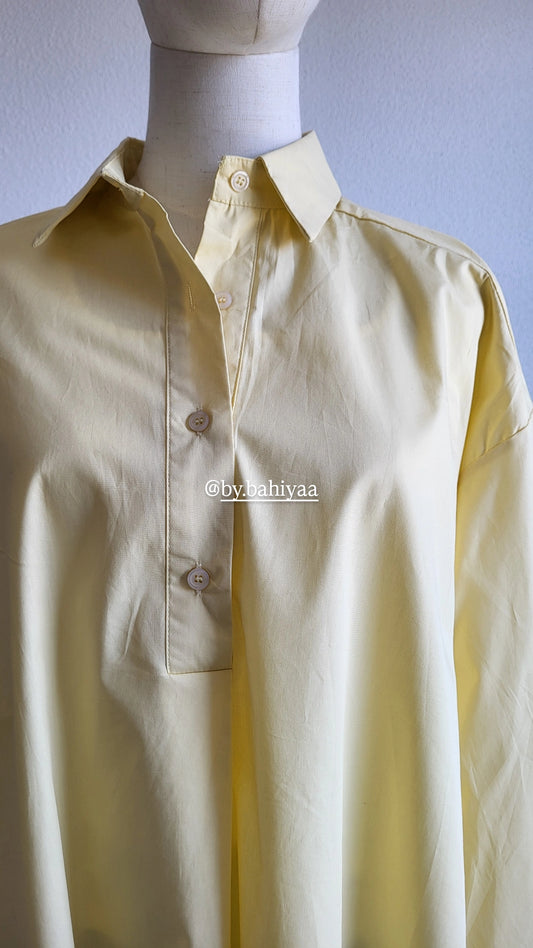 Chemise longue en coton – Taille unique, coupe oversize | By Bahiyaa