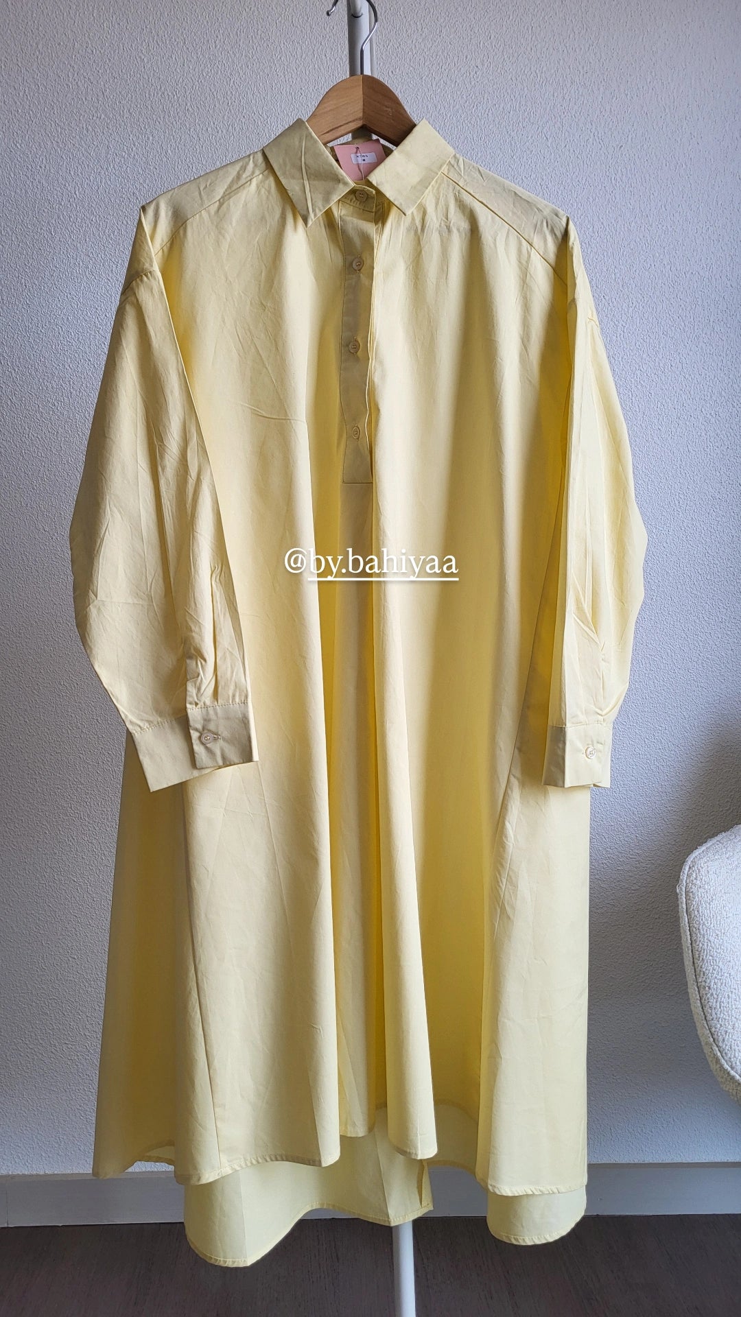 Chemise longue en coton – Taille unique, coupe oversize | By Bahiyaa