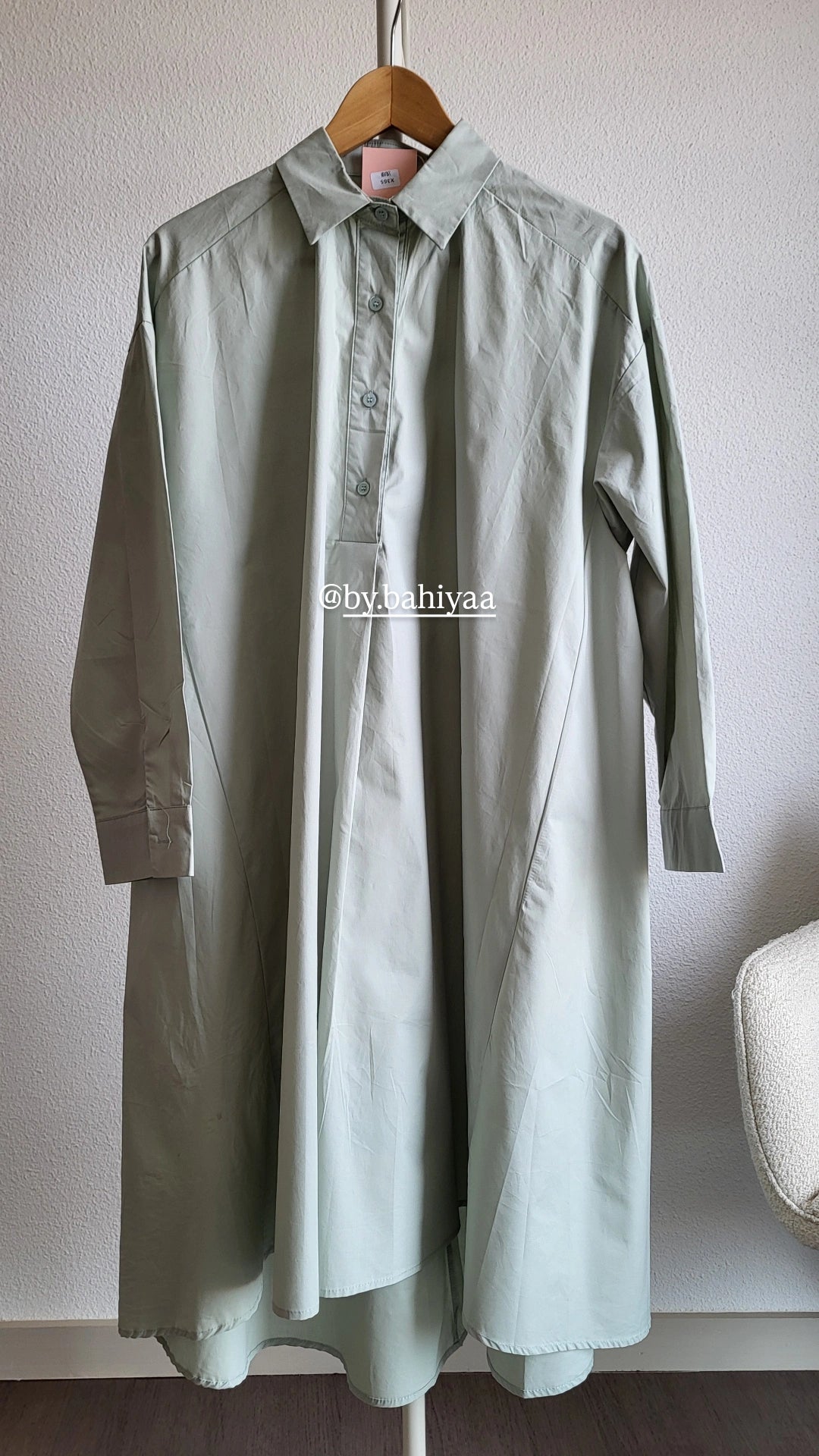 Chemise longue en coton – Taille unique, coupe oversize | By Bahiyaa