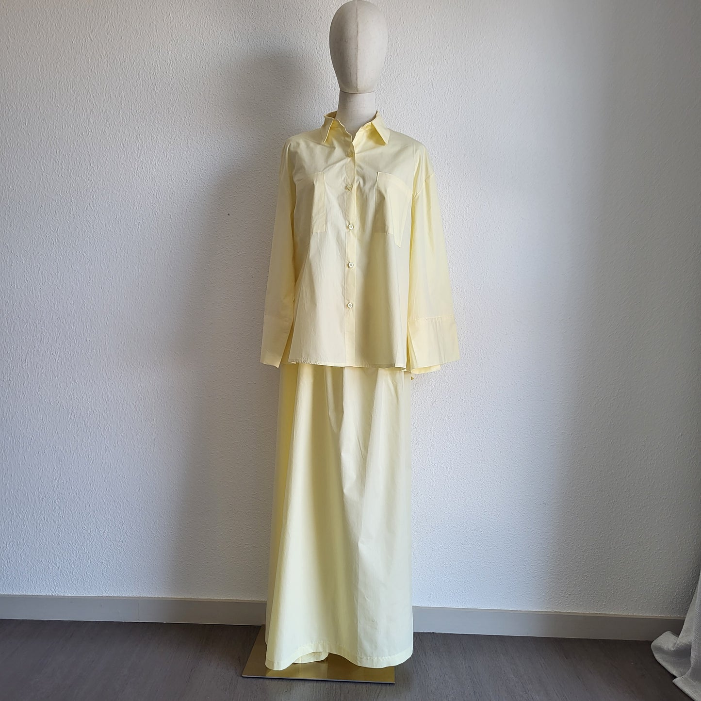 Jupe longue Jaune beurre et sa chemise