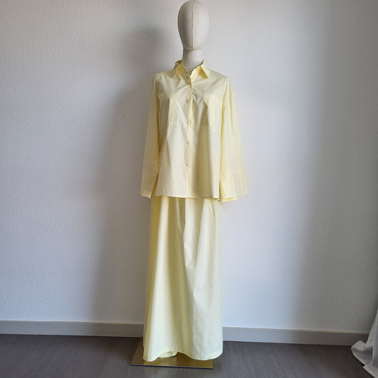 Jupe longue Jaune beurre et sa chemise