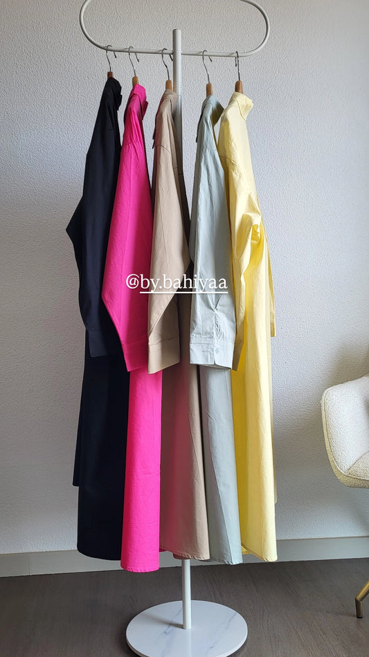 Chemise longue en coton – Taille unique, coupe oversize | By Bahiyaa